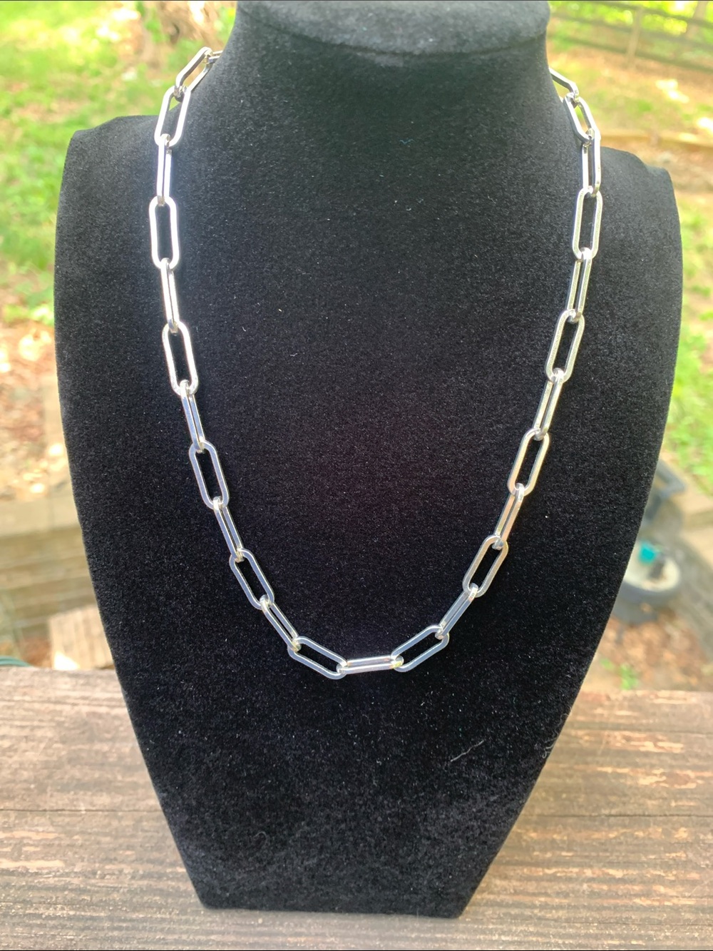 ettika Silver-Tone Paperclip Link Necklace